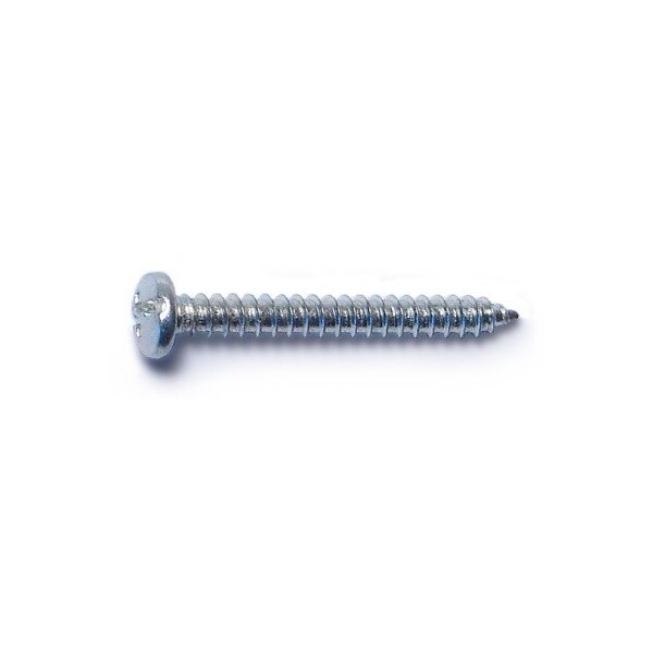 Midwest Fastener Sheet Metal Screw, #4 x 1 in, Zinc Plated Steel Pan Head Combination Phillips/Slotted Drive, 100 PK 67586 - main